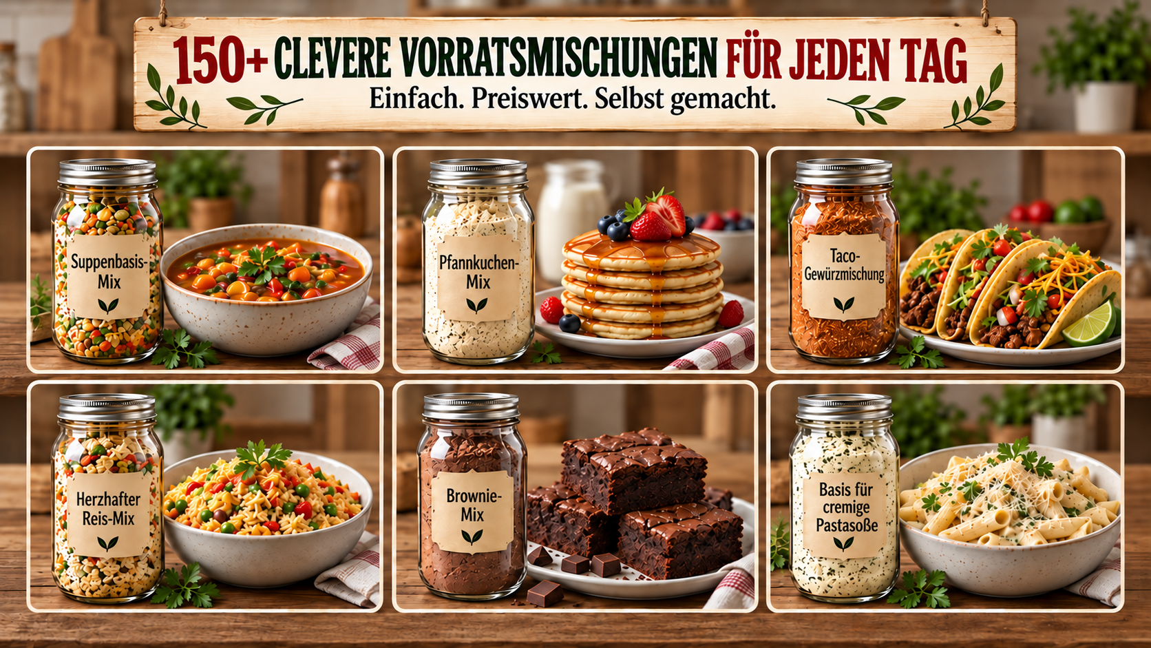 Das unverzichtbare Trockenmischungen Vorrats-Kochbuch + 2 KOSTENLOSE BONUSBÜCHER
