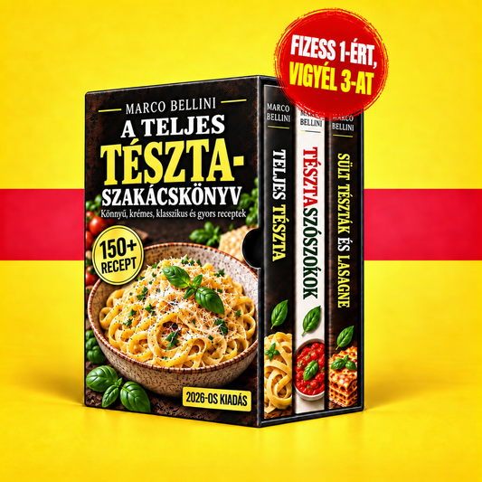 A Teljes Tésztaszakácskönyv + 2 BÓNUSZKÖNYV